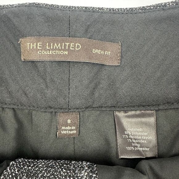 The Limited Drew Fit Black Tweed Flat Front Shorts Sz 8 Poly Viscose Stretch - Picture 6 of 9